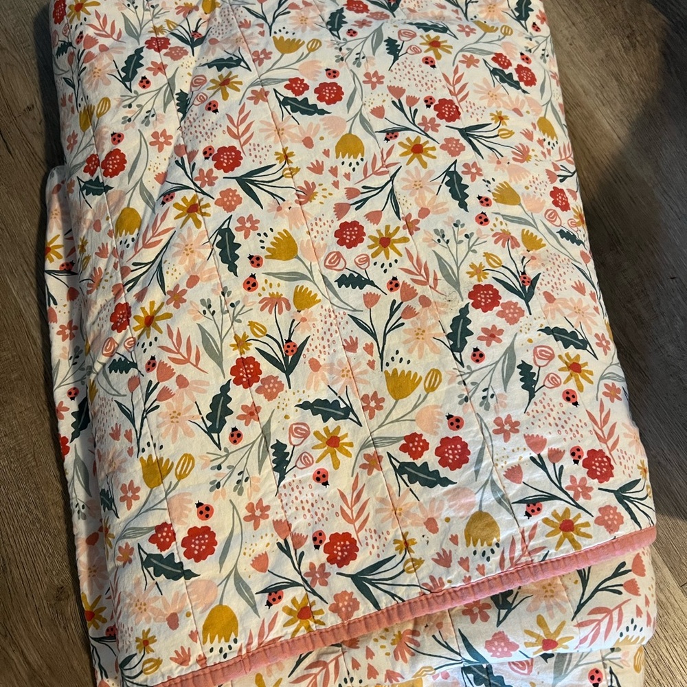 Target Floral Quilt with Pink and Yellow Accents